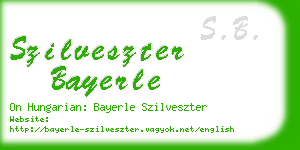 szilveszter bayerle business card